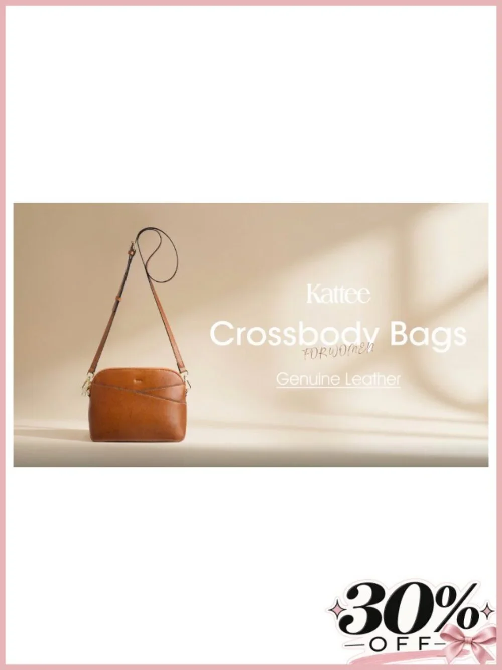Genuine Leather Crossbody Bag Adjustable Strap Zip Purse Travel